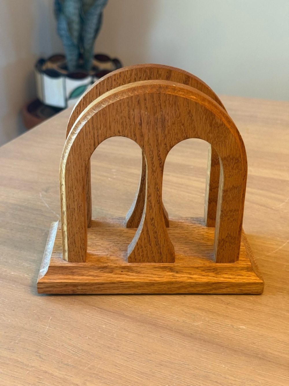 Vintage wooden cottage core napkin or cookbook holder